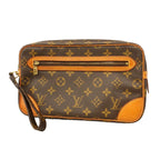 Louis Vuitton Clutch Monogram Marly Dragonne GM Brown