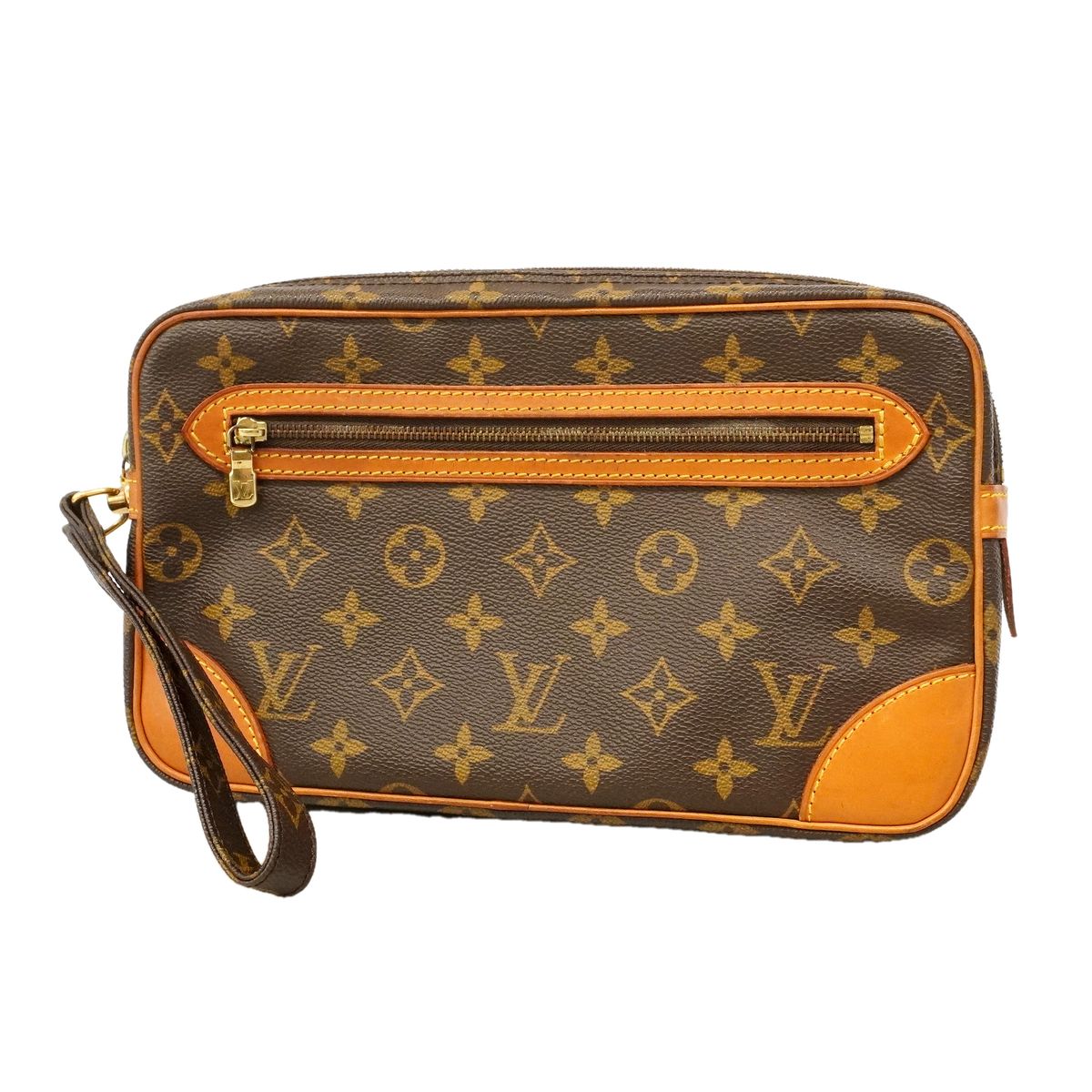 Louis Vuitton Clutch Monogram Marly Dragonne GM Brown