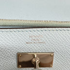 Hermes Wallet Kelly Veau Epsom Blue Zephyr Silver — view 4