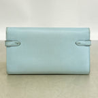 Hermes Wallet Kelly Veau Epsom Blue Zephyr Silver — view 8