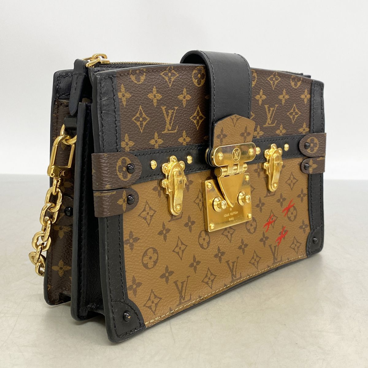 Louis Vuitton Shoulder Bag Monogram Reverse Trunk Clutch Brown Cles Dies — view 2