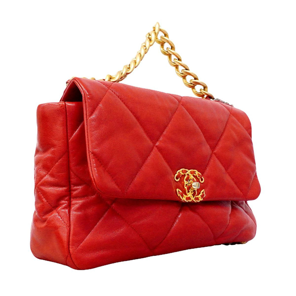 Chanel 19 Leather Red Gold 2-Way Bag — view 2