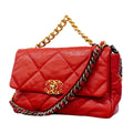 Chanel 19 Leather Red Gold 2-Way Bag