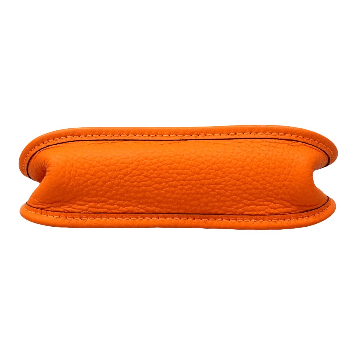 Hermes Shoulder Bag Evelyne TPM Taurillon Clemence Orange Silver — view 3