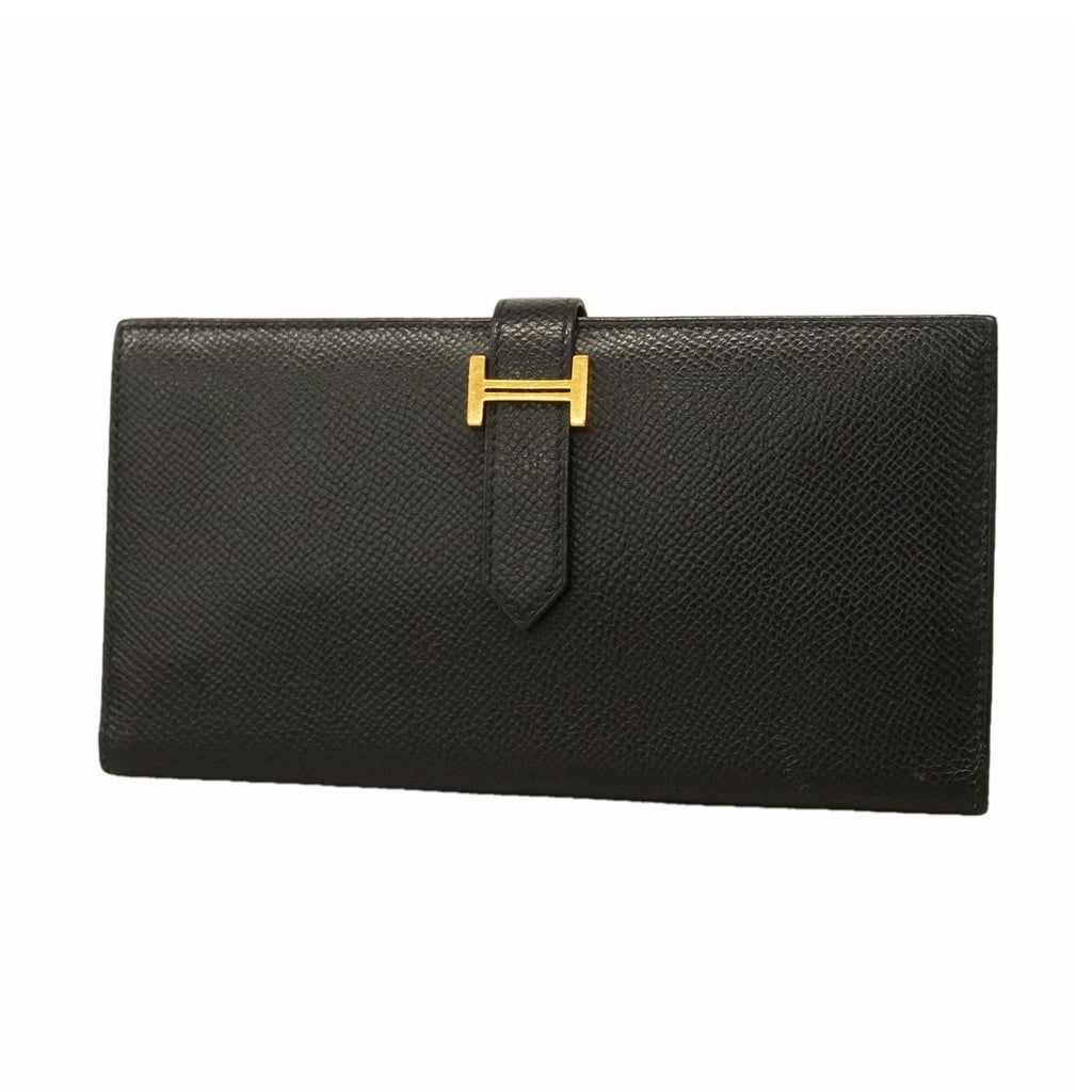 Hermes Wallet Bearn Souffle Veau Epsom Black Gold