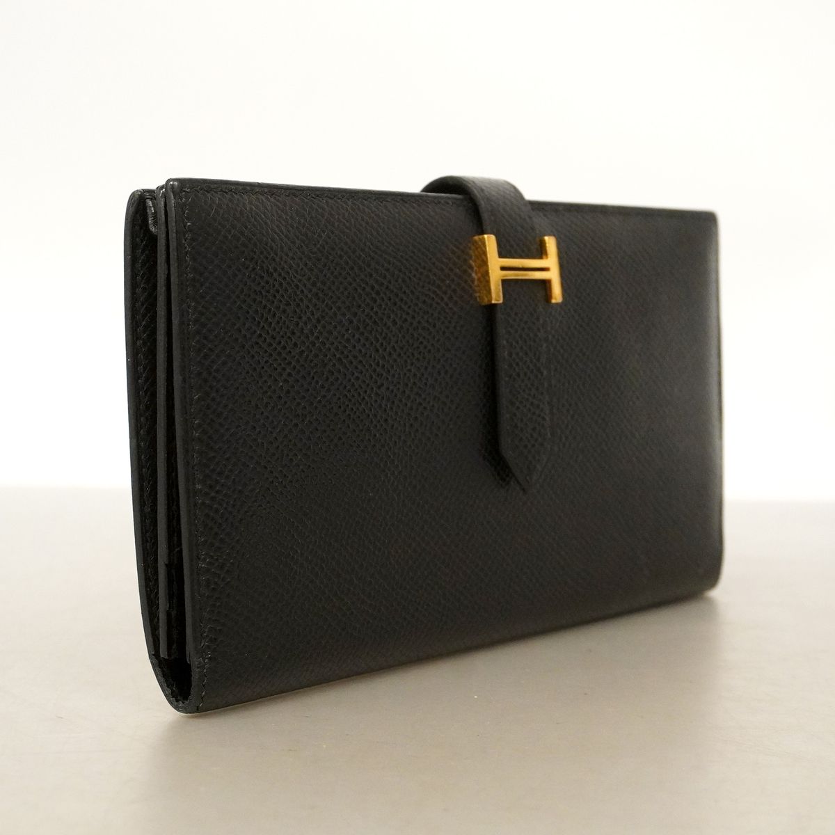 Hermes Wallet Bearn Souffle Veau Epsom Black Gold — view 2