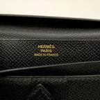Hermes Wallet Bearn Souffle Veau Epsom Black Gold — view 5