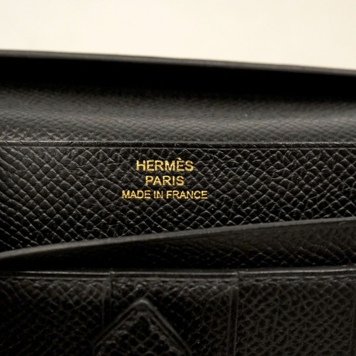Hermes Wallet Bearn Souffle Veau Epsom Black Gold — view 5