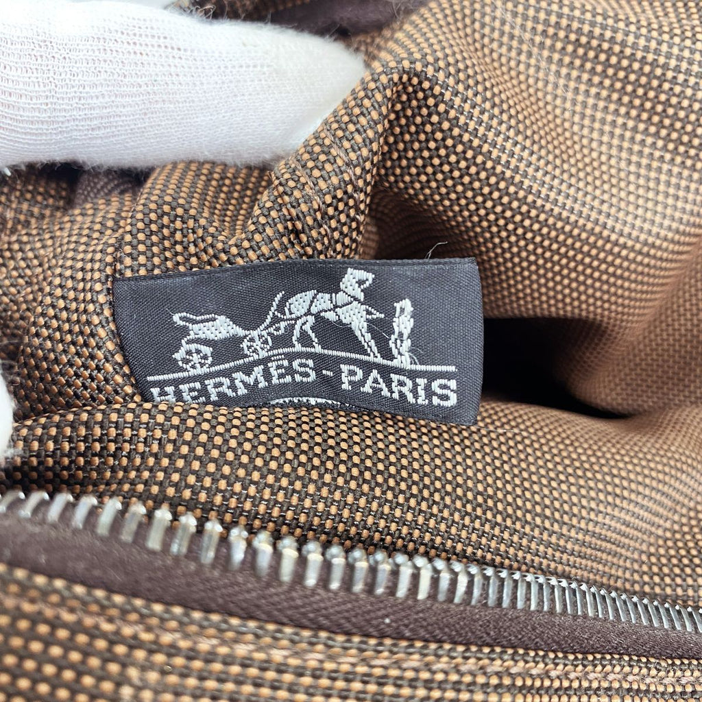 Hermes Tote Bag Her Line PM Nylon Brown Silver — view 5