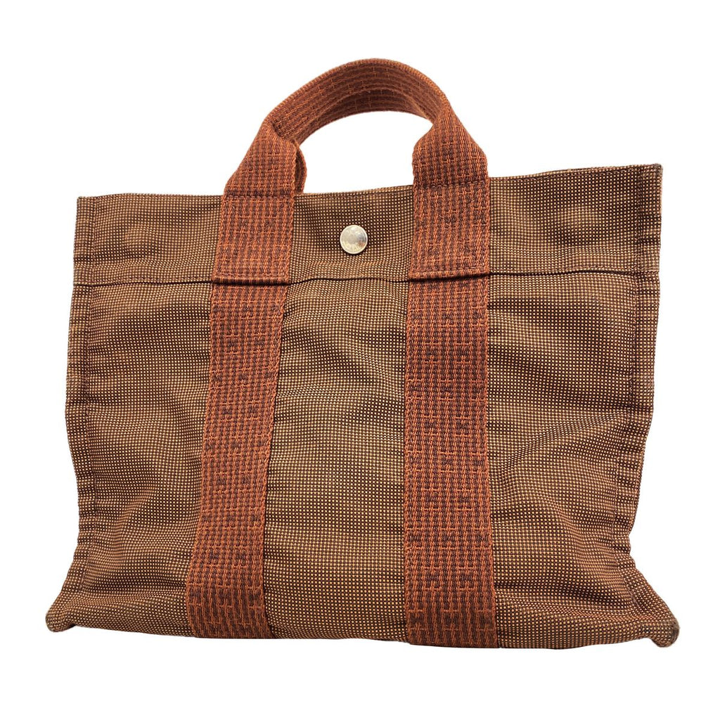 Hermes Tote Bag Her Line PM Nylon Brown Silver