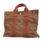 Hermes Tote Bag Her Line PM Nylon Brown Silver