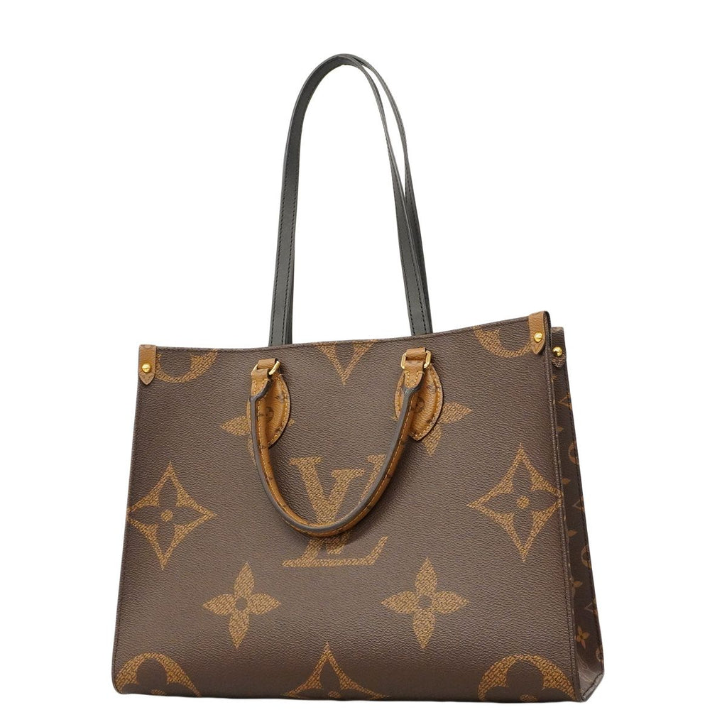 Louis Vuitton Tote Bag Monogram Giant Reverse On The Go MM Brown 2-Way