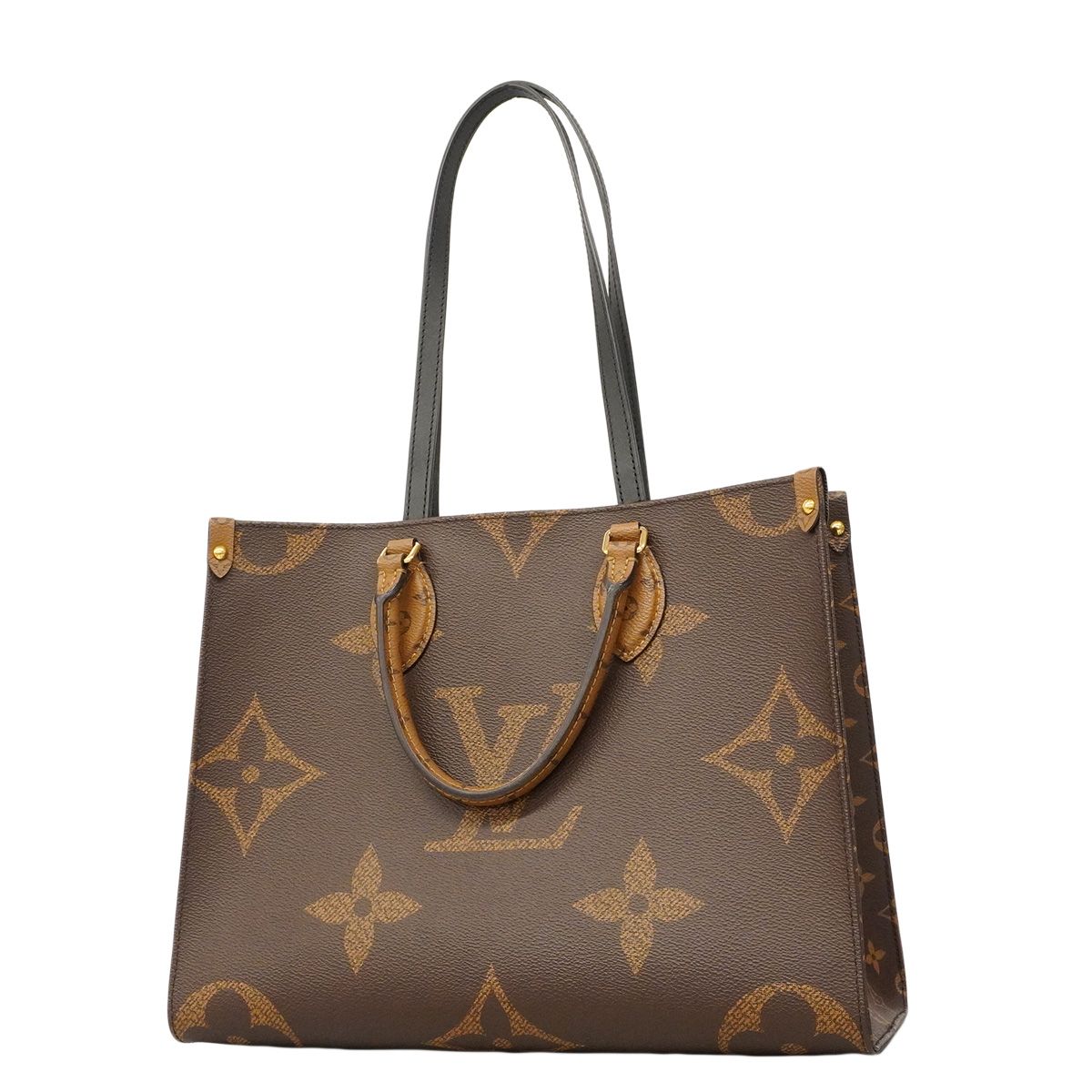 Louis Vuitton Tote Bag Monogram Giant Reverse On The Go MM Brown 2-Way