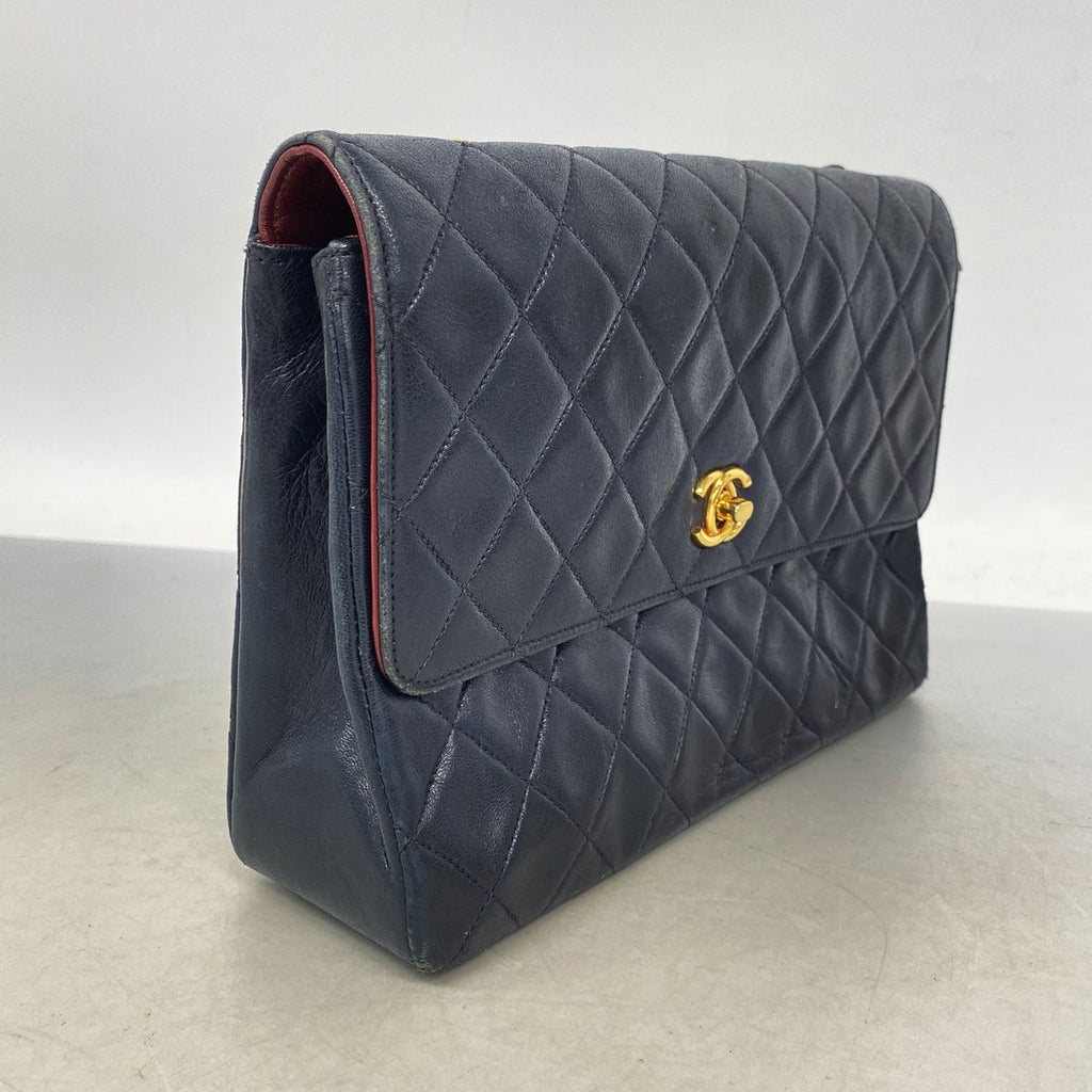 Chanel Shoulder Bag Mini Quilted Lambskin Black Gold — view 2