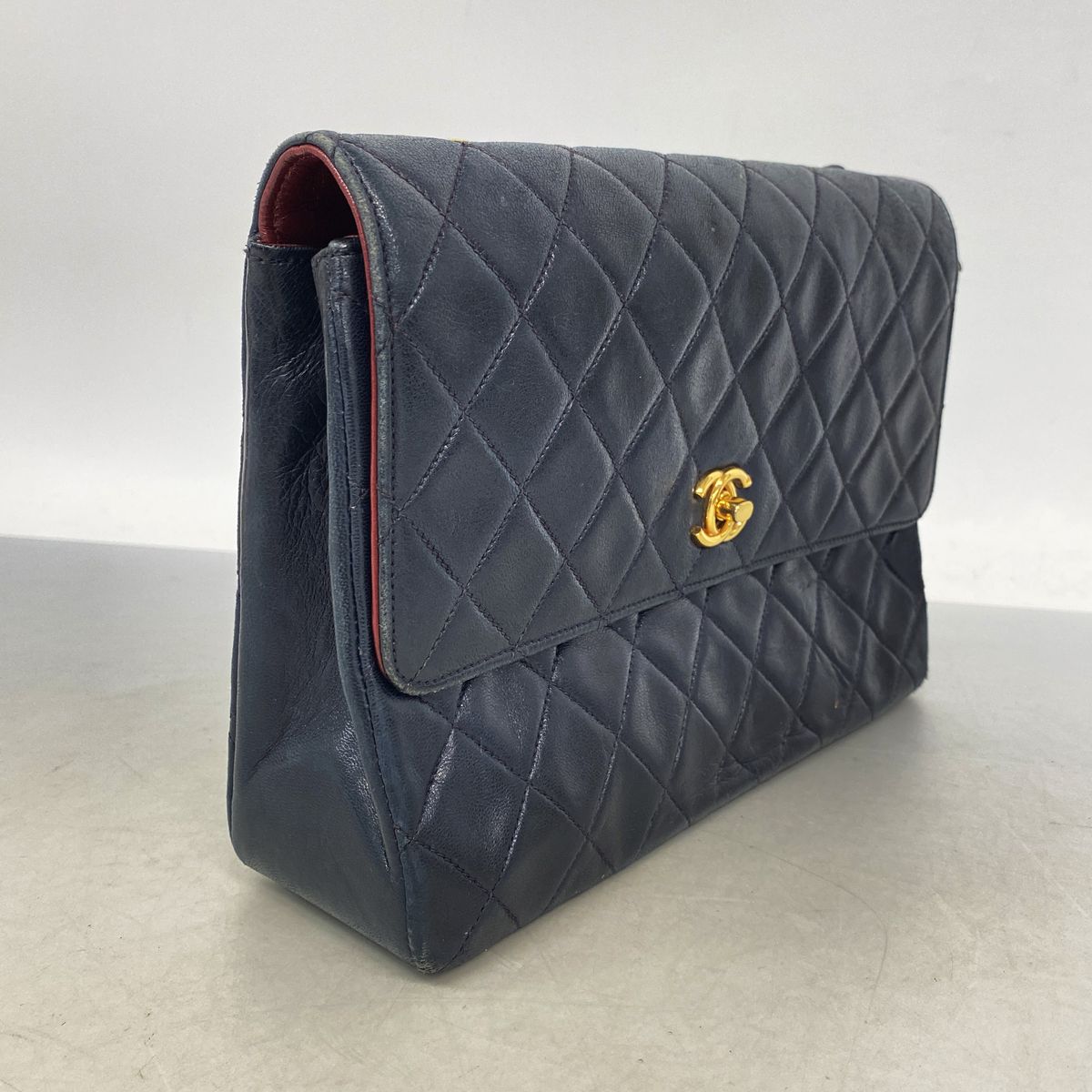 Chanel Shoulder Bag Mini Quilted Lambskin Black Gold — view 2