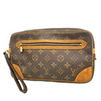 Louis Vuitton Clutch Monogram Marly Dragonne GM Brown