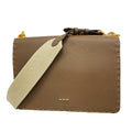 Fendi Shoulder Bag Selleria Leather Brown Gold