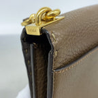 Fendi Shoulder Bag Selleria Leather Brown Gold — view 7