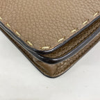 Fendi Shoulder Bag Selleria Leather Brown Gold — view 6