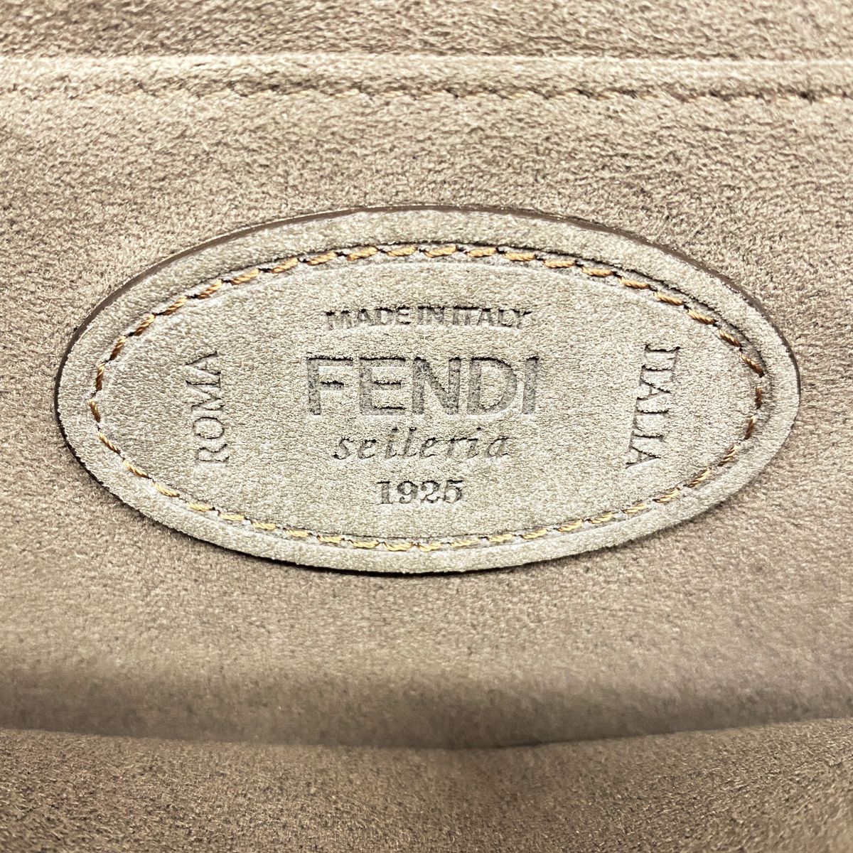 Fendi Shoulder Bag Selleria Leather Brown Gold — view 5