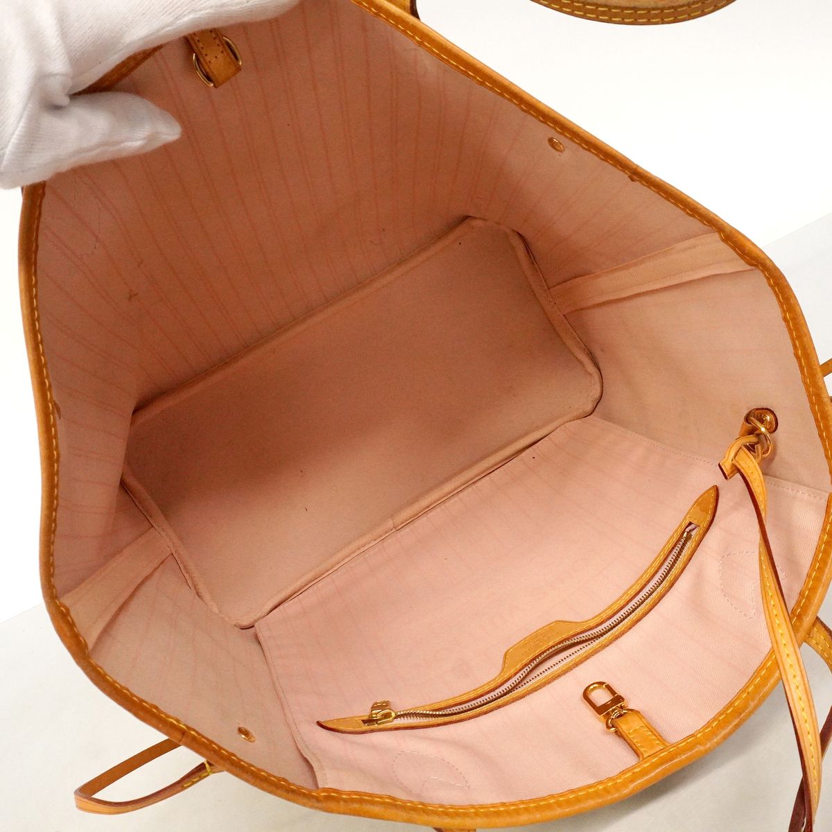 Louis Vuitton Tote Bag Damier Azur Neverfull MM Rose Ballerine — view 4