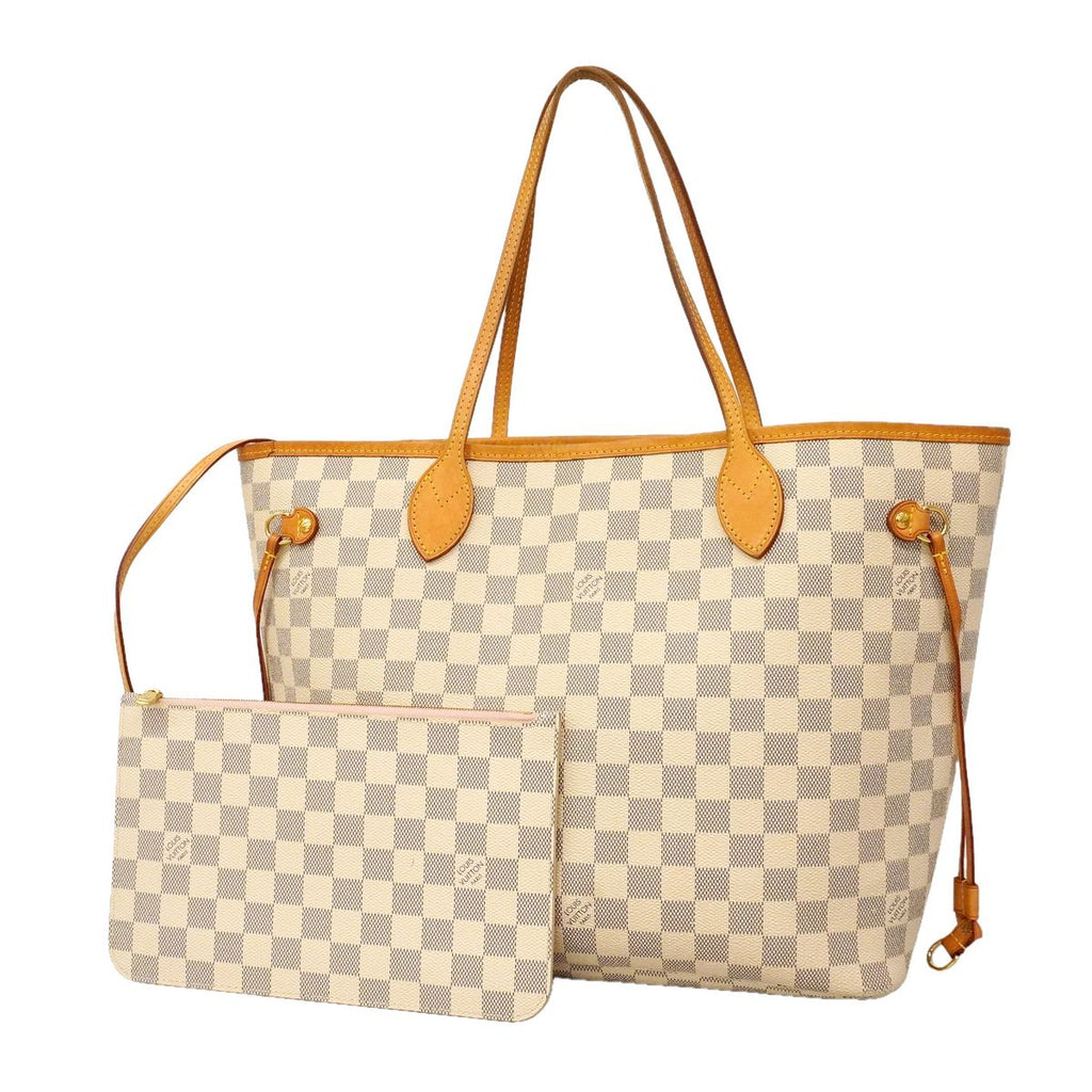 Louis Vuitton Tote Bag Damier Azur Neverfull MM Rose Ballerine