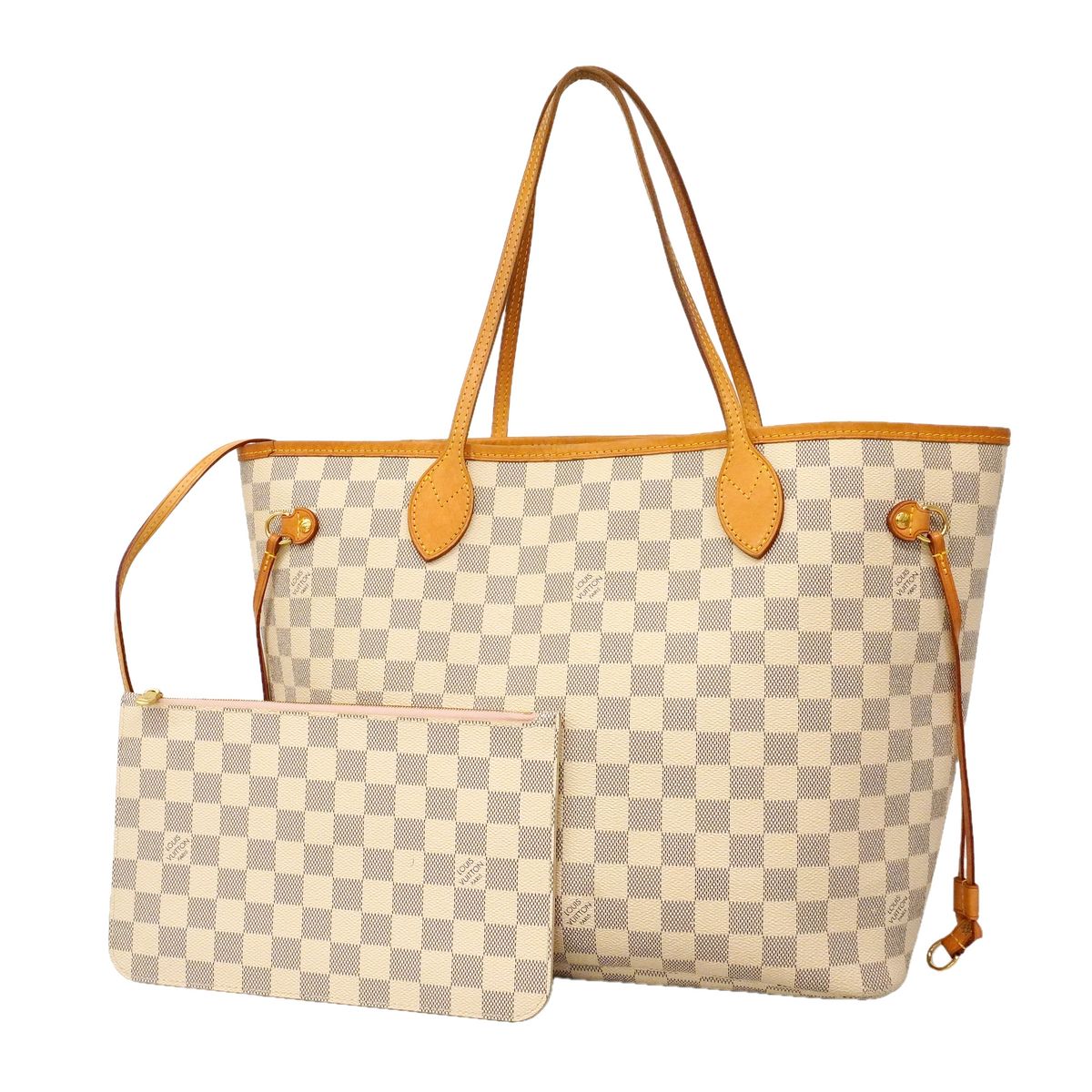 Louis Vuitton Tote Bag Damier Azur Neverfull MM Rose Ballerine