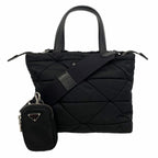 Prada Tessuto Padette Nylon Black Silver 2-Way Bag