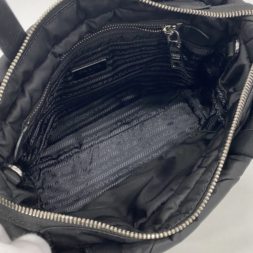 Prada Tessuto Padette Nylon Black Silver 2-Way Bag — view 4