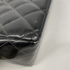 Chanel Shoulder Bag Maxi Quilted Patent Leather Black Gold — view 6