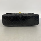 Chanel Shoulder Bag Maxi Quilted Patent Leather Black Gold — view 3