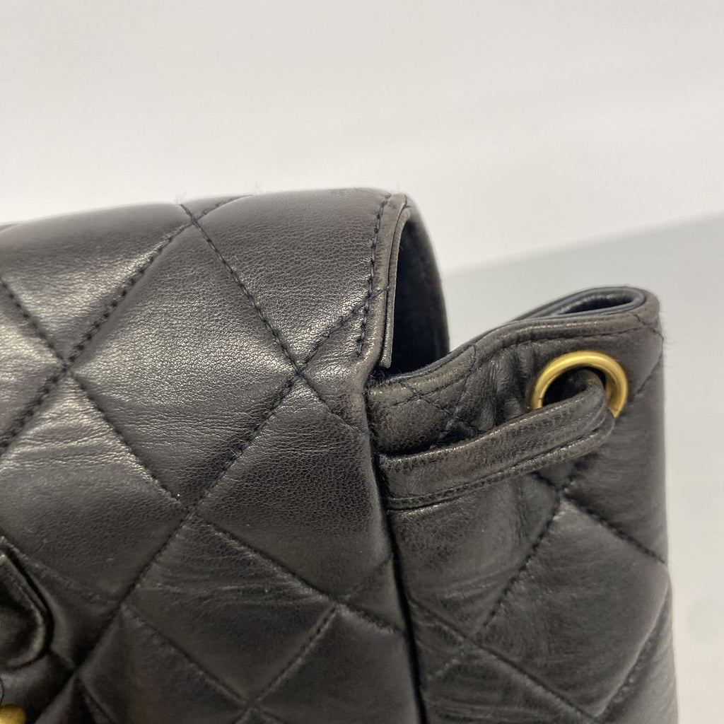 Chanel Backpack Quilted Lambskin Black Gold — view 6