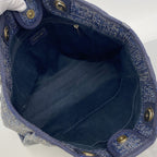 Chanel Tote Bag Deauville Tweed Blue Gold — view 4