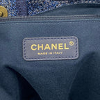 Chanel Tote Bag Deauville Tweed Blue Gold — view 5