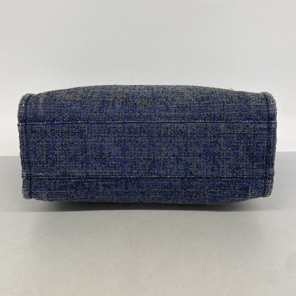 Chanel Tote Bag Deauville Tweed Blue Gold — view 3