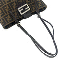 Fendi Vintage Zucca Pattern FF Logo Canvas Leather Shoulder Bag Tote Brown — view 4