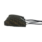 Fendi Vintage Zucca Pattern FF Logo Canvas Leather Shoulder Bag Tote Brown — view 6