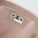 Chanel Ten Pass Case Card Case Pink Caviar Leather CC Logo Rhinestone — view 7