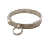 Hermes Collier de Chien Bangle Silver Color KH Bracelet