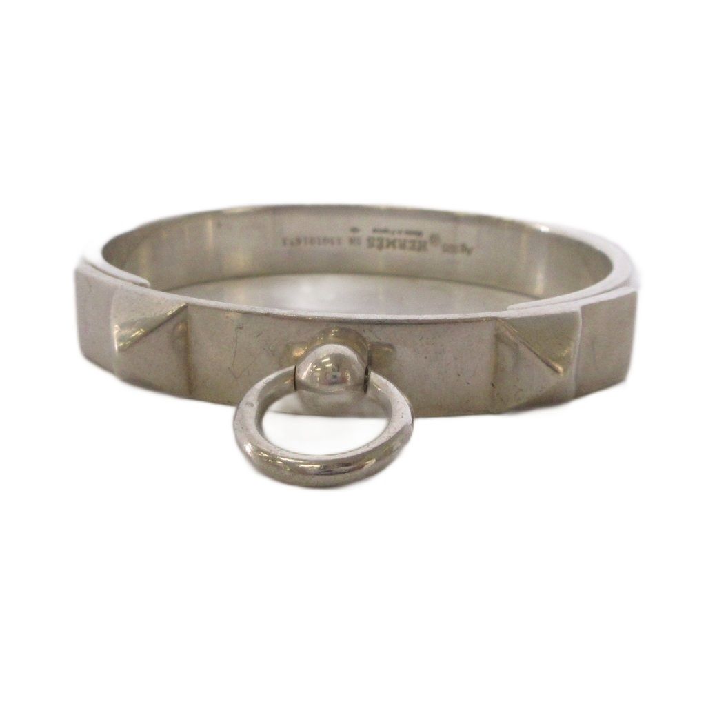 Hermes Collier de Chien Bangle Silver Color KH Bracelet — view 2