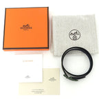 Hermes Leather Blurscuffs Cut? Epsom Vert Veronese Navy Bracelet — view 2