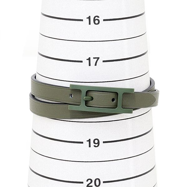Hermes Leather Blurscuffs Cut? Epsom Vert Veronese Navy Bracelet — view 5