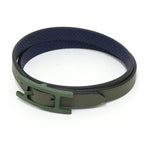 Hermes Leather Blurscuffs Cut? Epsom Vert Veronese Navy Bracelet