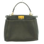 Fendi Peekaboo Mini Leather 2-Way Handbag Shoulder Twist Lock Logo Black BB — view 3