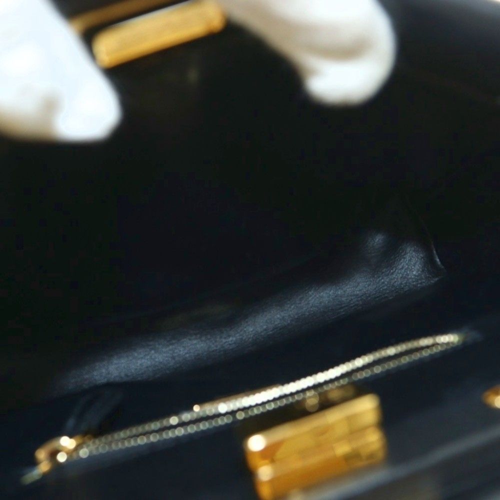 Fendi Peekaboo Mini Leather 2-Way Handbag Shoulder Twist Lock Logo Black BB — view 8