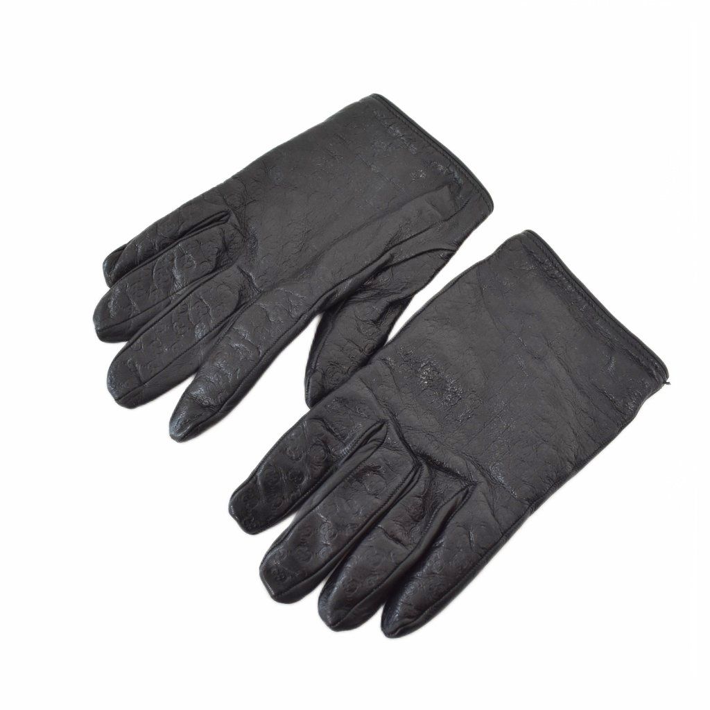 Gucci GG Leather Gloves Sheepskin Black