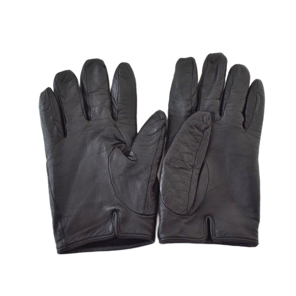 Gucci GG Leather Gloves Sheepskin Black — view 2