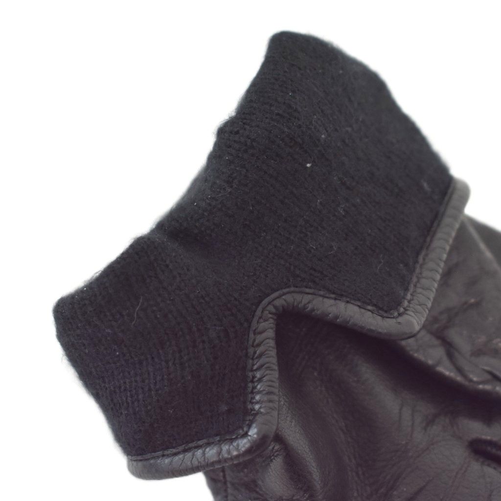 Gucci GG Leather Gloves Sheepskin Black — view 5