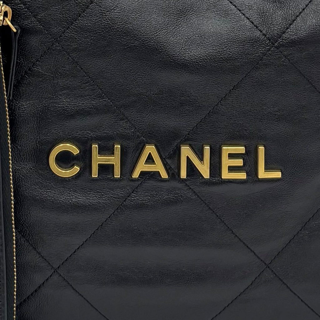 Chanel Bag Chanel 22 Medium Shoulder Black Gold Shinycalfskin — view 2