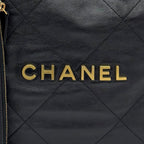 Chanel Bag Chanel 22 Medium Shoulder Black Gold Shinycalfskin — view 2